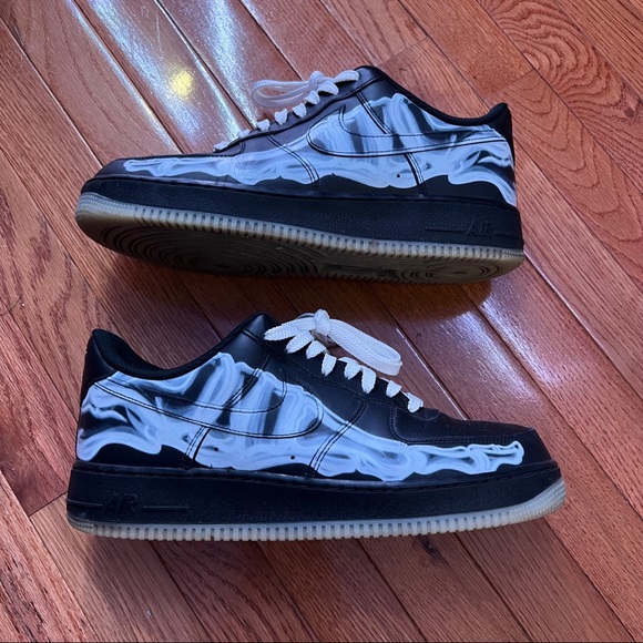 Nike Airforce 1 black skeleton - Picture 2 of 6
